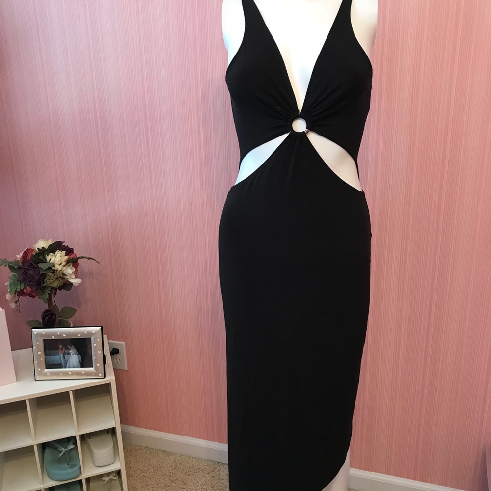 Bebe cutout hi low dress